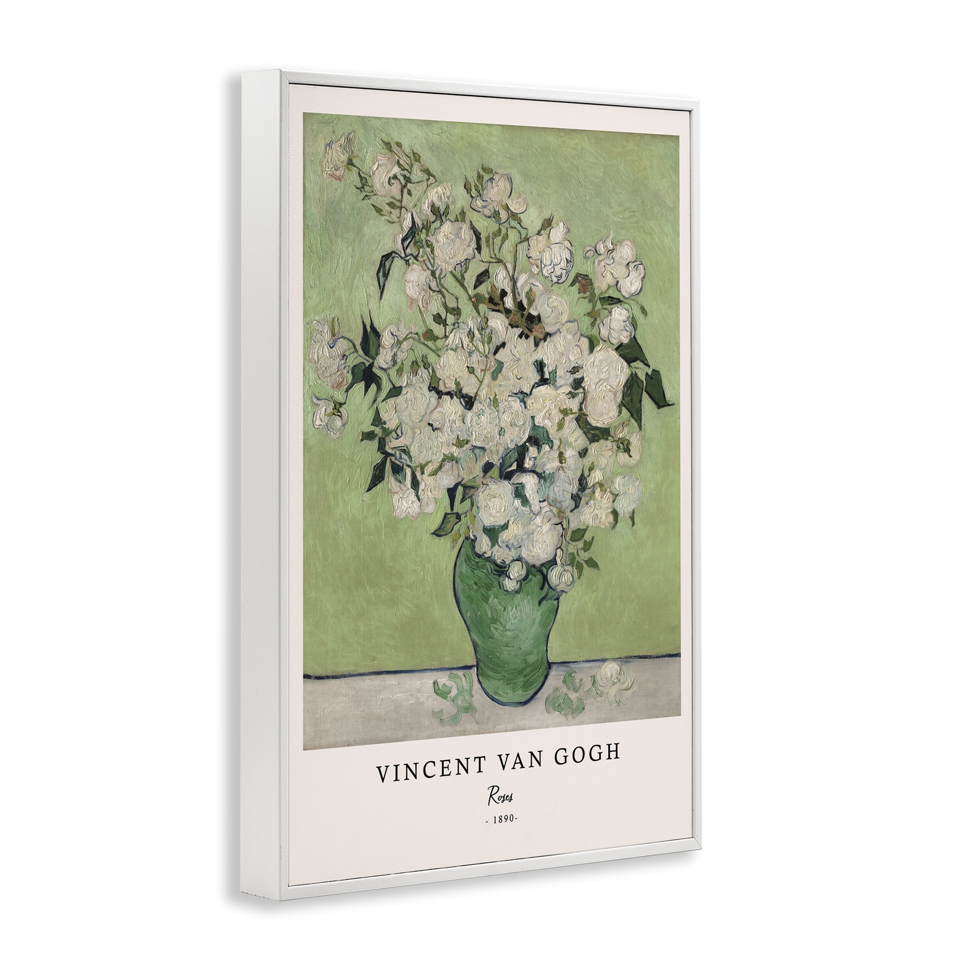 Stupell Industries Classic Roses Van Gogh White Framed Giclee Art, design by Vintage Hustle