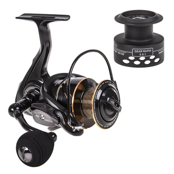 CAPACI RT5000 Spinning Fishing Reel with 13+1 Ball Bearings, Aluminum-Metal Construction, 5.5:1 Gear Ratio, 7.5kg Max Drag, 0.30mm/200m Line Capacity, 303g Lightweight Design
