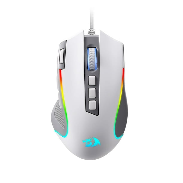 Ratón para juegos Redragon M612 RGB 8000 DPI con cable óptico gris