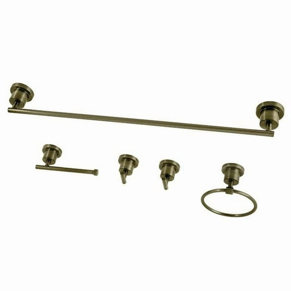 Kingston Brass BAH82134478AB 3.13 in. Concord Bathroom Accessory Set, Antique Brass - 5 Piece
