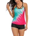 thumbnail image 5 of Tankini Swimsuits for Women Size Set Piece Swimdress Print Two Plus Strappy Back Swimwears Set Bathing Suits, 5 of 5