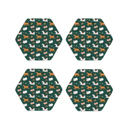

Tideii Farmhouse Animals for Leather Coasters 4 Pieces Anti-fouling and Anti-scalding Decorative Coasters Suitable for Restaurants Kitchens Coffee Shops-Hexagon