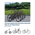 thumbnail image 5 of 4-Compartment Freestanding Bike Floor Stand,Indoor Outdoor Dual Bike Storage Organizer, Fits 22-28" Wheels & 2.2" Tire Width, Heavy Duty Steel Two-Wheeler Parking Rack for Garage, Home or Bike Shop, 5 of 6
