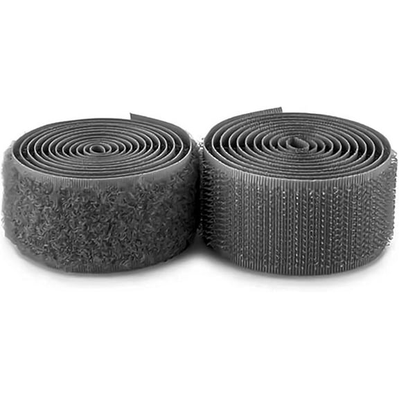 Dark Gray 1" Sew-On Hook and Loop Tape, 1 Yard, Non-Adhesive Nylon Fastener for Fabric, Bags, Shoes & DIY Crafts