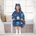 thumbnail image 7 of FORMRS Wearable Blanket Hoodie with Sleeves for Kids Cozy Flannel Sweatshirt, Blue Jellyfish, 7 of 7