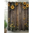 thumbnail image 2 of Fsddascl Spring Sunflower Shower Curtain Set - Extra Long 72" x 96" Bathtub Curtain with 12 Hooks, Wildflower Leaves Wood Plank Country Waterproof Fabric Stall Shower Curtains for Bathroom/Bathtub, 2 of 6