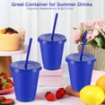 thumbnail image 4 of Vasos reutilizables Rtteri de 16 onzas con pajitas y tapas, juego de 15 unidades, color azul marino, 4 of 6