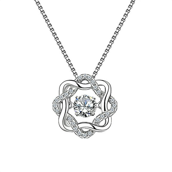Moissanite Necklace for Woman,D Color VVS1 Dancing Jewelry Gift for Wife Her,S925 Sterling Silver Floating Pendant Necklaces for Birthday Anniversary Party Mother'S Day