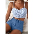 thumbnail image 6 of SHEWIN Swimsuit Womens High Waisted Bikini Sets for Women Floral Print Two Piece Tummy Control Swimwear Drawstring Shorts Bathing Suit, 6 of 7
