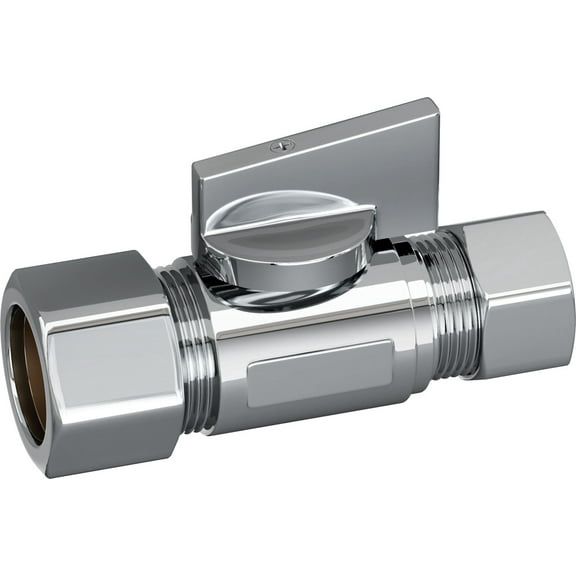 Proflo PFXQSF22C 3/8" Comp X 3/8" Od Quarter Turn Straight Valve - Chrome
