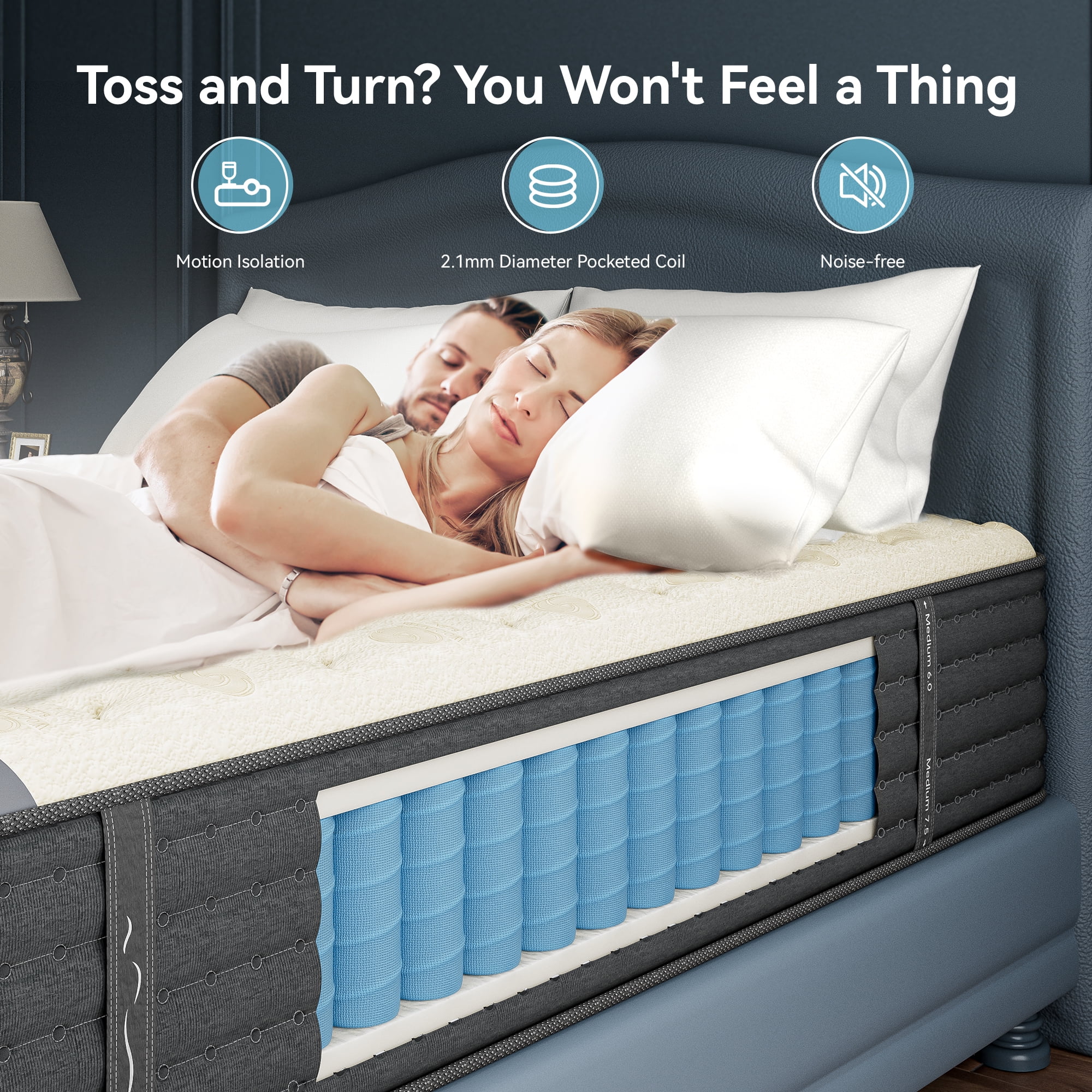 Babo Care Full Size Hybrid Mattress,12 Inch Double Sided with Cooling Gel Memory Foam and Pocket Spring Mattress in a Box, Motion Isolation & Pressure Relief,CertiPUR-US