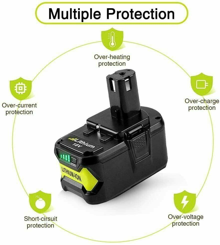 18V 6.0Ah Extended Battery for Ryobi ONE+ HP Cordless Walk Behind Push Lawn Mower