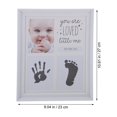 thumbnail image 4 of HLONK Photo Frame 3-Opening 27” x 23”cm White Finish Baby Handprint & Footprint Frame with Inkpad, 4 of 6