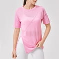 thumbnail image 4 of Idoravan Women's Four Seasons Short Sleeve Round-Neck Yoga Cover Ups Breathable Sprots Exercise Solid Color, 4 of 8