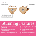 thumbnail image 2 of Cate & Chloe Vanessa 18k Rose Gold Plated Heart Stud Earrings with Swarovski Crystals for Women, 2 of 9