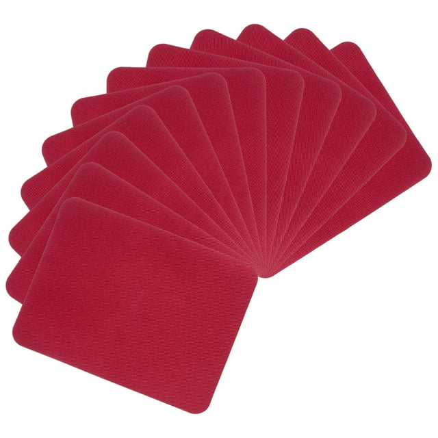 Unique Bargains 12 Pcs Patchs Thermocollants pour Réparation de Vêtements 4.9 Pieds x 3.7 Pieds Patch en Tissu Décoration Rouge Foncé