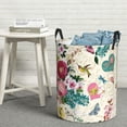 thumbnail image 6 of Zufioo Bird Butterfly Rose Print Round Dirty Clothes Basket, Waterproof Standing Dirty Clothes Bag, Suitable for Home, Bathroom, Car Trunk-Medium, 6 of 6