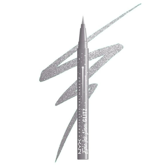 Delineador de Ojos Nyx Professional Makeup Epic Ink Liner GLITZ Flashy Flare Gris Claro Brillante