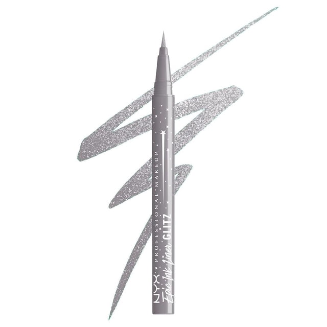 Delineador de Ojos Nyx Professional Makeup Epic Ink Liner GLITZ Flashy Flare Gris Claro Brillante