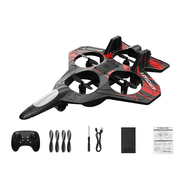 Avión de control remoto, regalo de cumpleaños, avión de juguete fácil de volar, cuadricóptero RC, RC Rojo