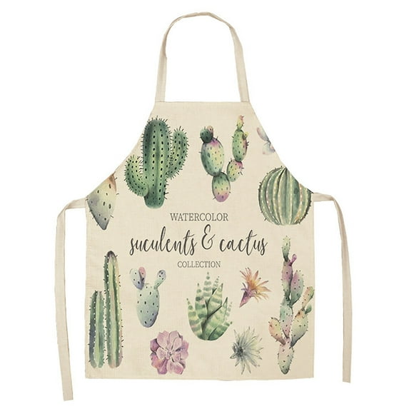 Litetao Easter Hot Sale Small Fresh Cactus Printed Apron Green Plant Printed Apron Home Cleaning Parent Child Apron Waterproof and Oil Proof Coverall