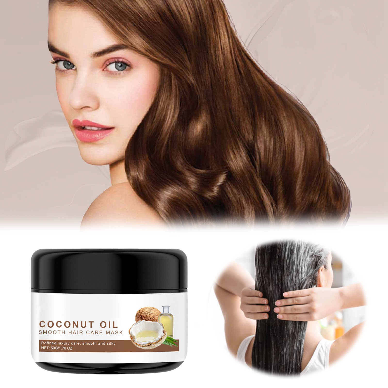 Coconut Oil Smooth Hair Care Improves Dry And Moisturizes And Smooths ...