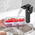 thumbnail image 2 of Vessel Faucet 3 Color Led Light LED Waterfall Faucet Single Handle Vessel Sink Faucet Black for Bathroom -Modern  Design, 2 of 7