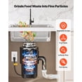 thumbnail image 3 of VEVOR Food Waste Garbage Disposal, 3/4HP 1500RPM AC Motor, Continuous Feed Kitchen Sink Garbage Disposer, 3-Bolt Mount Food Waste Grinding System with Splash Guard & Power Cord for Kitchens, 3 of 9