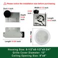 thumbnail image 6 of Akicon Ultra Quiet Bathroom Exhaust Fan with LED Light 80CFM 2.0 Sones Round Bathroom Ventilation Fan with Frosted Glass Cover Satin White, 6 of 6
