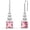 Pink, variant on 18K White Gold Plated Sterling Silver Square Princess Cut Cubic Zirconia Drop Dangle Earrings for Women Hypoallergenic Statement Earrings Gifts for Women Mom
