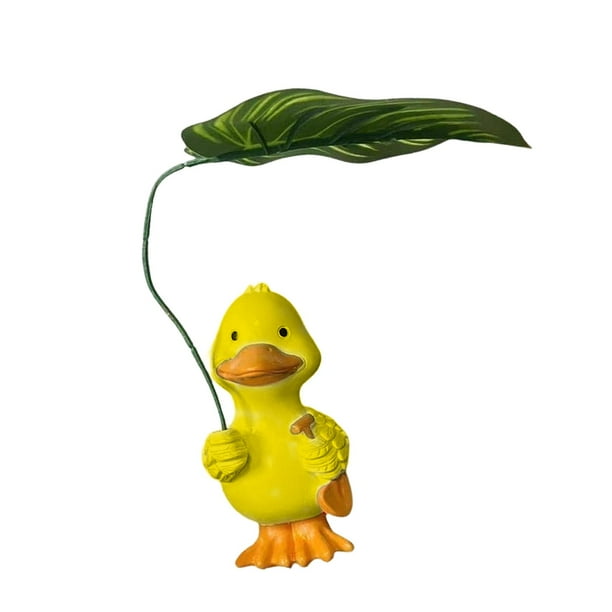 Estatua de pato, adorno de escritorio, dibujo animado, regalo de boda creativo, figura de pato, animal amarillo
