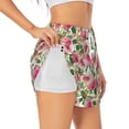 thumbnail image 2 of Haiem Rose Flowers Women's 2 in 1 Running Shorts - Lightweight Athletic Workout Gym Yoga Breathable Sports Shorts Liner with Phone Pockets-Large, 2 of 9