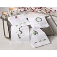 thumbnail image 3 of Saro Lifestyle Holly Leaf Garland Embroidery Christmas Hemstitched Linen Cotton Guest Towel - Set of 4, 3 of 3