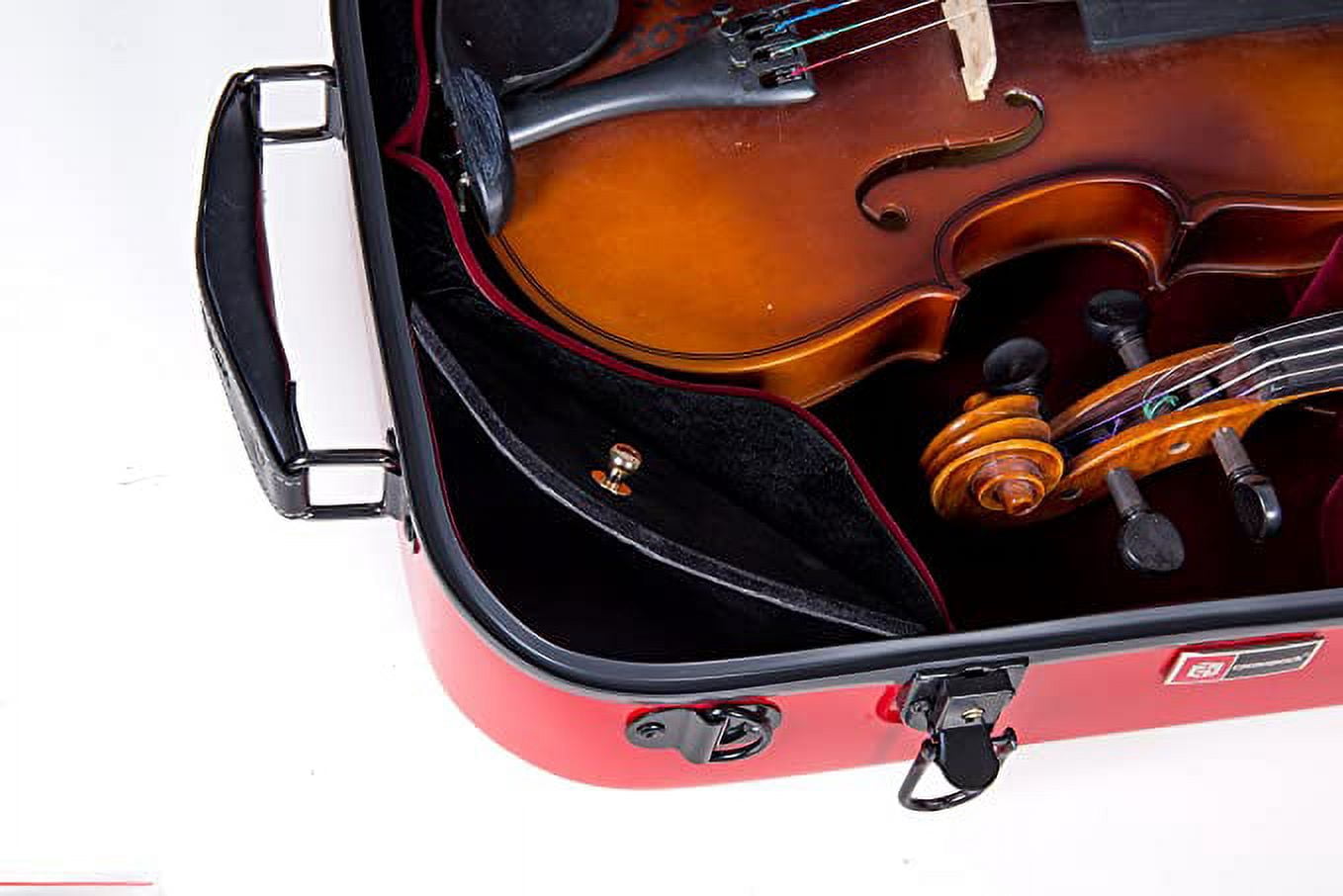 Crossrock Fiberglass Double Case for Two Full-Size Violins with TSA Lock
