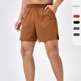 thumbnail image 6 of YLSDY Men's Athletic Running Shorts Quick Dry Workout Shorts Lightweight Sports Gym Basketball Short Pants Hiking Shorts Brown XL, 6 of 9