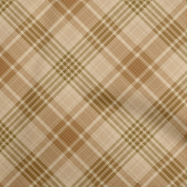 oneOone Viscose Chiffon Brown Fabric Check Craft Projects Decor Fabric Printed By The Yard 42 Inch Wide