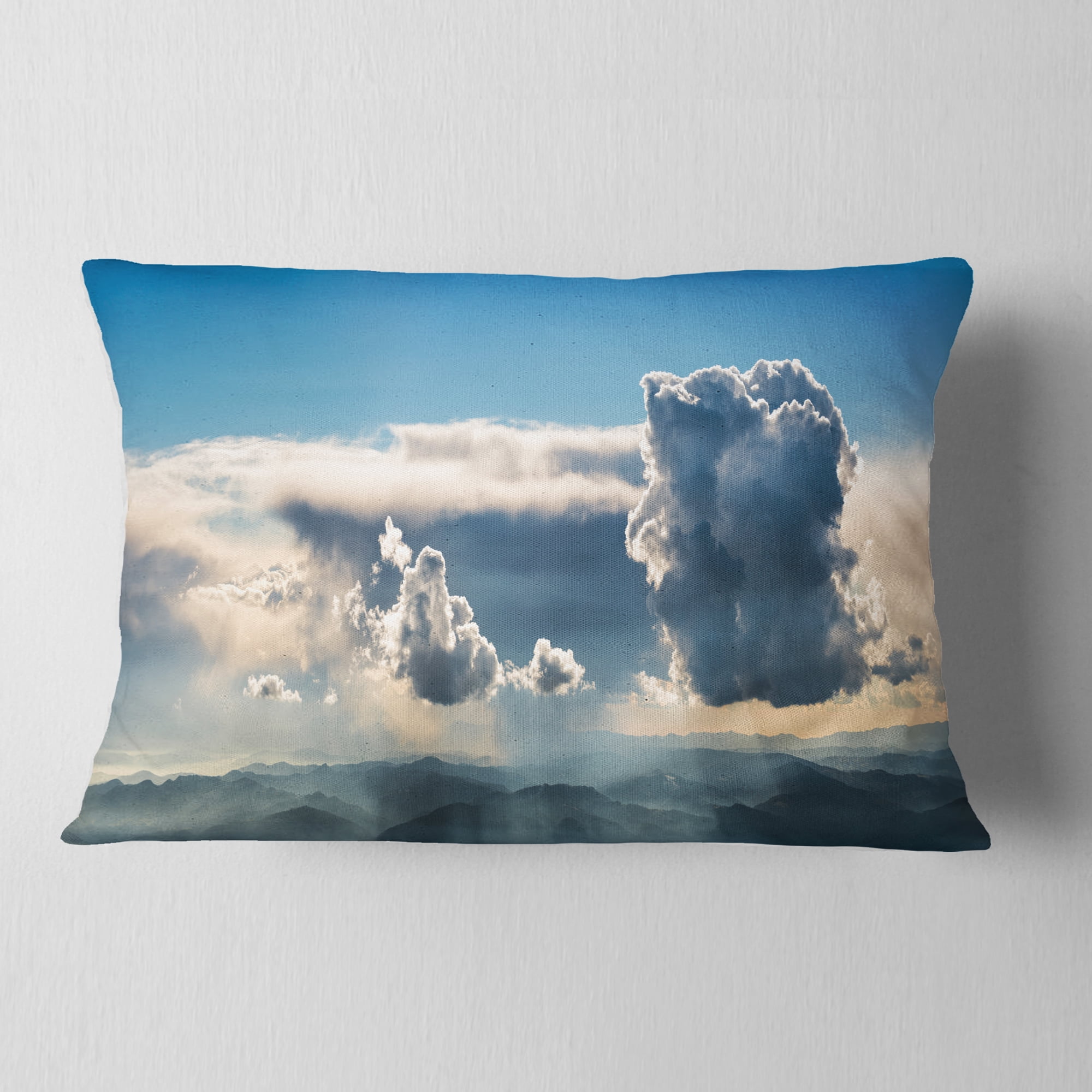 Designart 12" x 20" Multi-color Polyester Throw Pillow