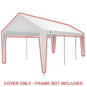 King Canopy 10 x 20 Polyethylene 180gsm Fitted White with White Leg Skirts Carport Canopy Cover