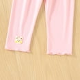 thumbnail image 5 of QINGFSAP Toddler Baby Unisex Breathable Ribbed Knit Pants Elastic Waist Casual Trousers with Cartoon Print for Boys Girls 0-3T, 5 of 9