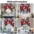 thumbnail image 6 of Swag Curtain Valances Red Stripes Swag Valances for Kitchen Windows Black Grey Lines Art Short Topper Curtains Valance Tier Pair for Kitchen Bedroom Living Room Bathroom 28"x36", 6 of 8
