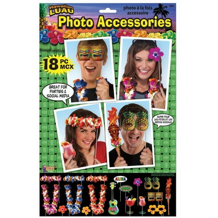 Forum Hawaiian Luau Party Accessories 18pc O/S Photo Booth Props