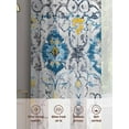 thumbnail image 6 of Bohemian Texture Sheer Curtains for Living Room Bedroom, Light-filtering Sheer Curtain, Gary Blue Morocco Pattern LigRod Pocket Voile Window Treatment Drapes, 52’’Wx54’’L, 2 Panels Set, 6 of 7