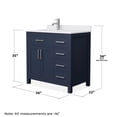 thumbnail image 5 of Wyndham Collection Beckett 36" Wood Single Bathroom Vanity in Nickel/Dark Blue, 5 of 6