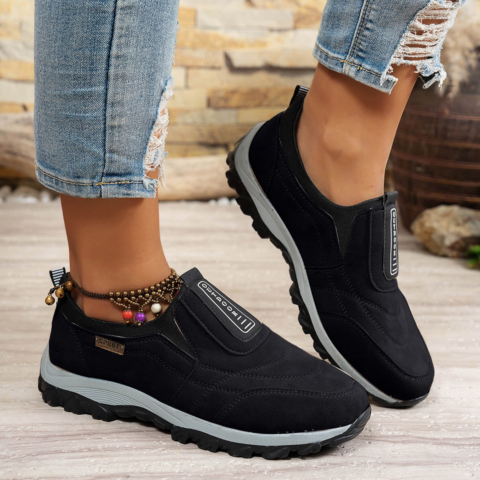 YLYL Men Women Orthopedic Sneakers Arch Support Non-Slip Outdoor Walking Hiking Shoes