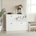thumbnail image 2 of Resenkos Slim Narrow Shoe Cabinet - Hidden Shoe Rack with 4 Drawers for Entryway, Foyer, Hallway, Bedroom, Original Wood Color, White, 2 of 7