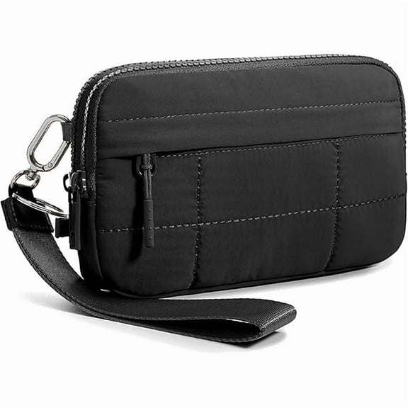 ZLCSmall Crossbody Bags for Women Nylon Quilted Wristlet RFID Wallets with 4 Zipper Carry All Purse Credit Card Holder
