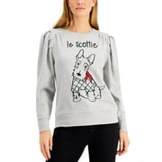 Charter Club Women's Sweatshirt Gray Petite Scottie Dog $59