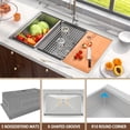 thumbnail image 3 of Akaber 33x22 Drop In Kitchen Sink, 9" Deep Single Bowl Kitchen Sink with Cutting Board, Colander, Roll Up Rack and More, 16 Gauge Stainless Steel Top Mount Workstation Sinks, 3 of 8