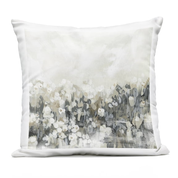Stupell Industries Grey Speckled Flowers Design by June Erica Vess Outdoor Printed Pillow