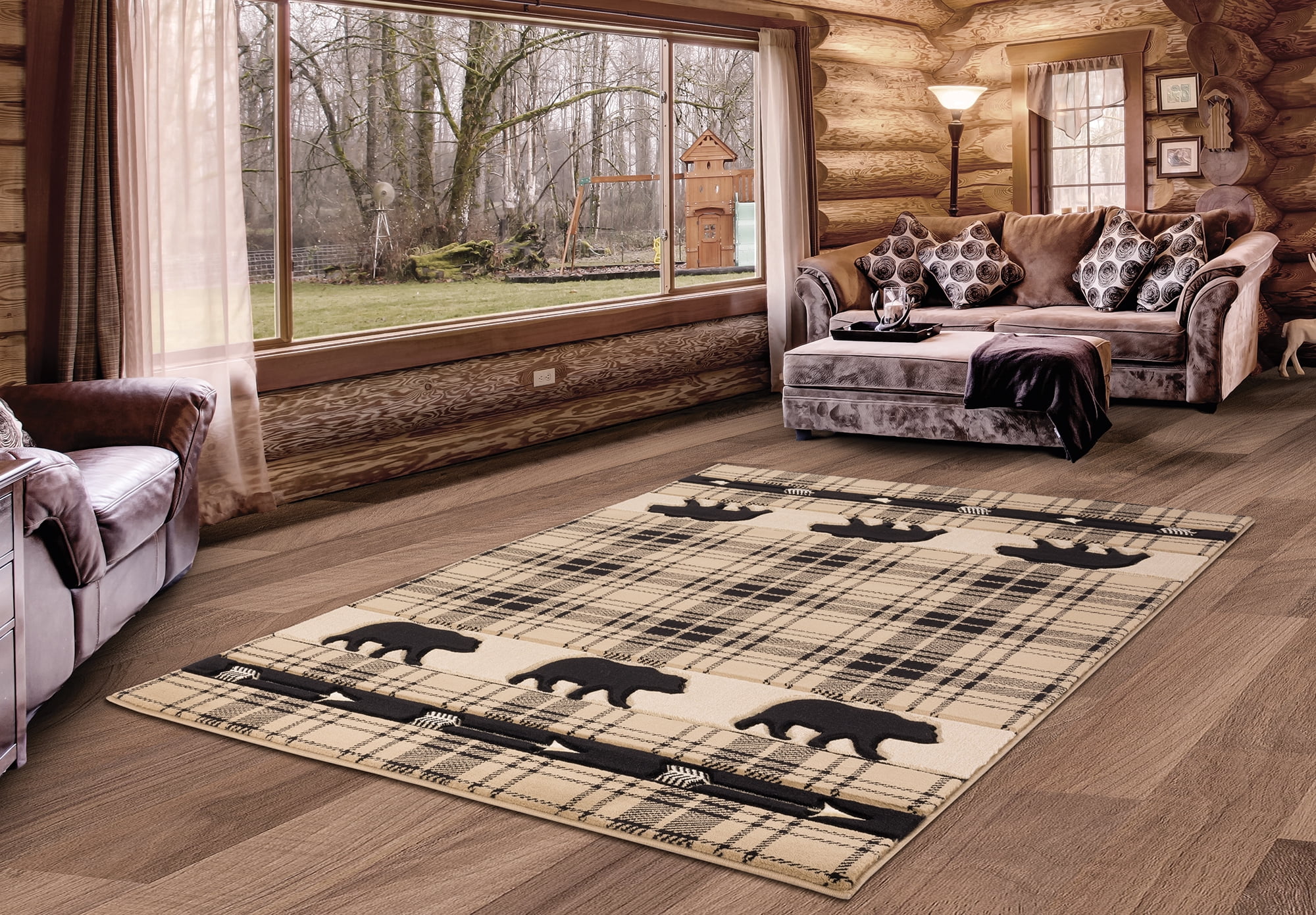 United Weavers of America Lodge Plaid Loomed Area Rug, 5.25' x 7.5'